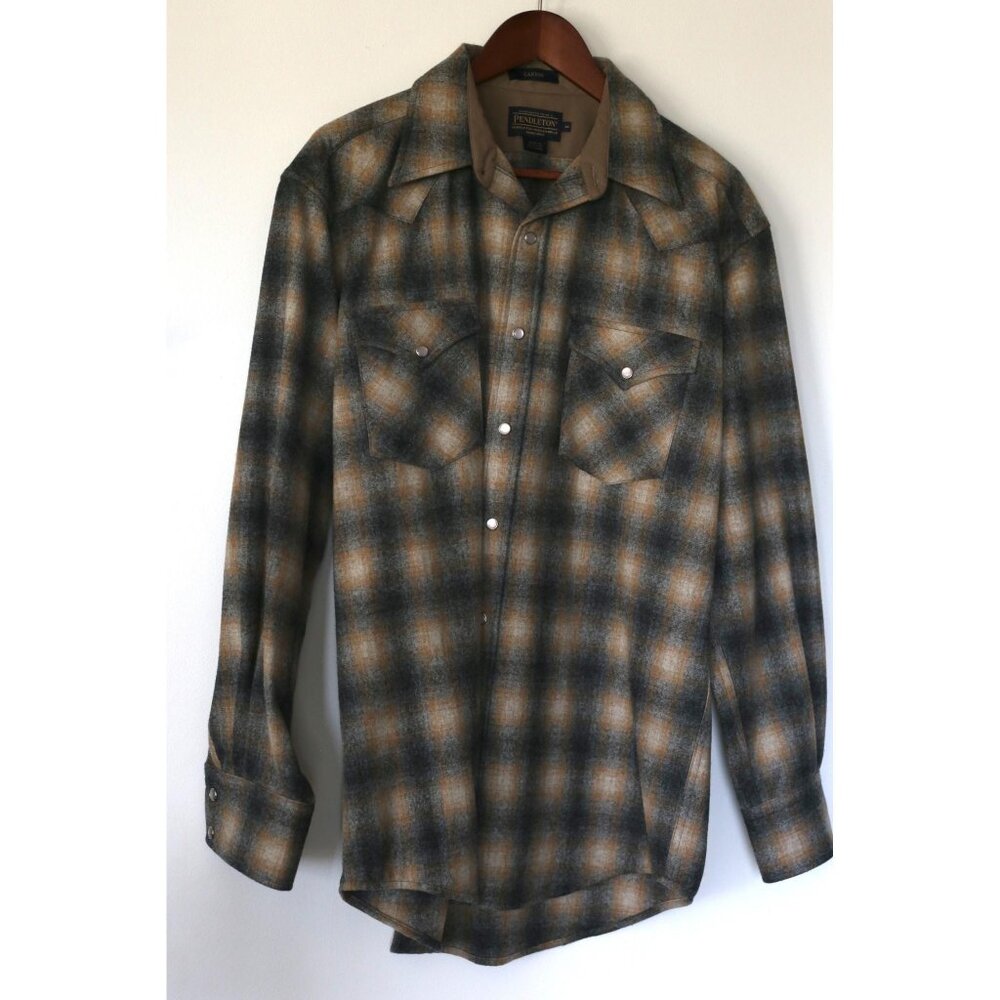 Grey and Yellow Pendleton Canyon Style Flannel - Size M